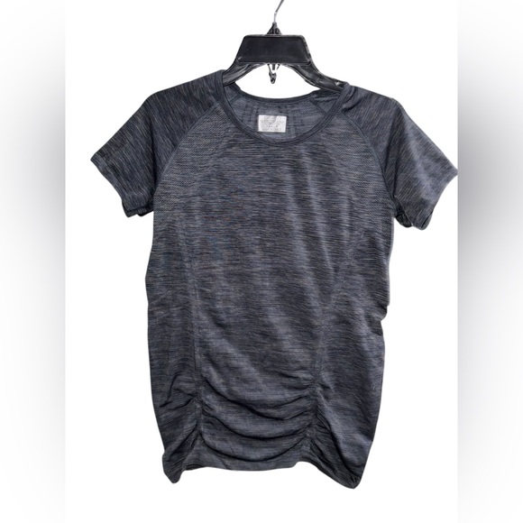 Athleta Black/Blue Heather Tee Size Large - Picture 1 of 5